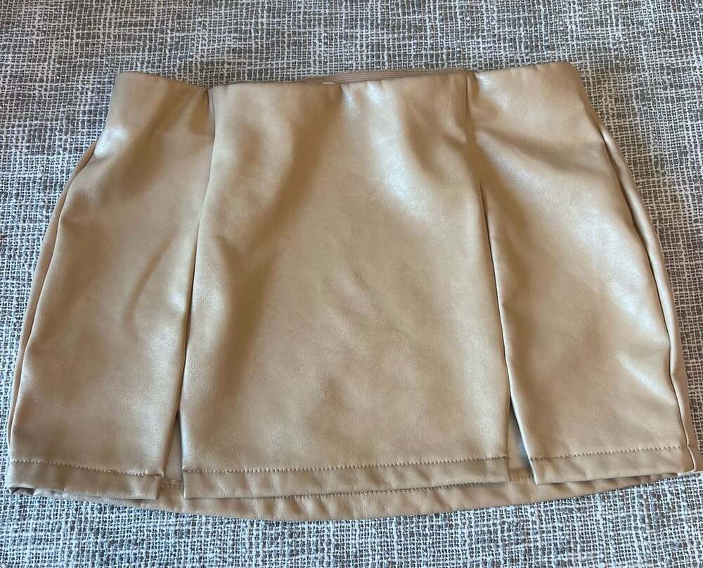 AFRM Faux Leather Mini Skirt Size M Nude
